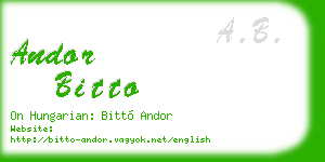 andor bitto business card