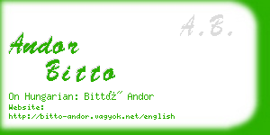 andor bitto business card